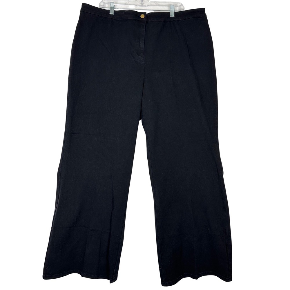 Pari Passu Stretch Denim‎ Bootcut Black Jeans Size 6 22W Luxury Plus Designer